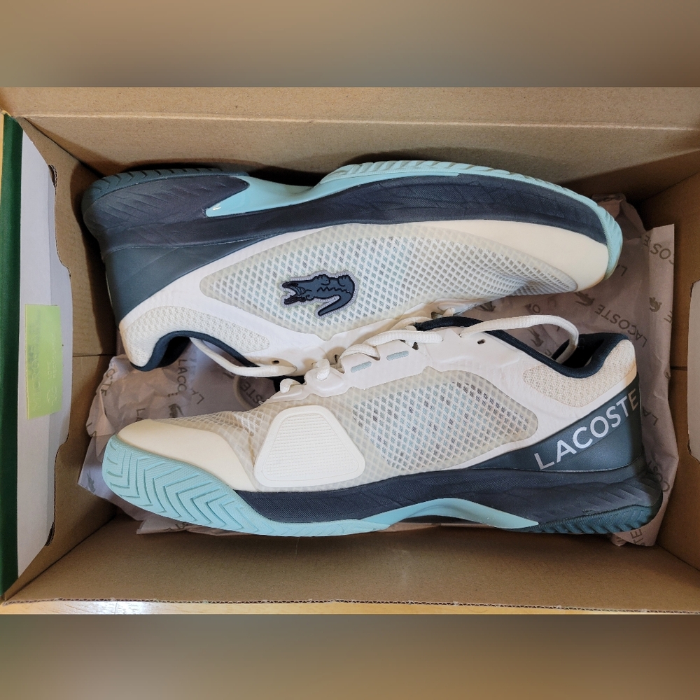 Lacoste Cream and Black Athletic Shoes - Picture 11 of 12